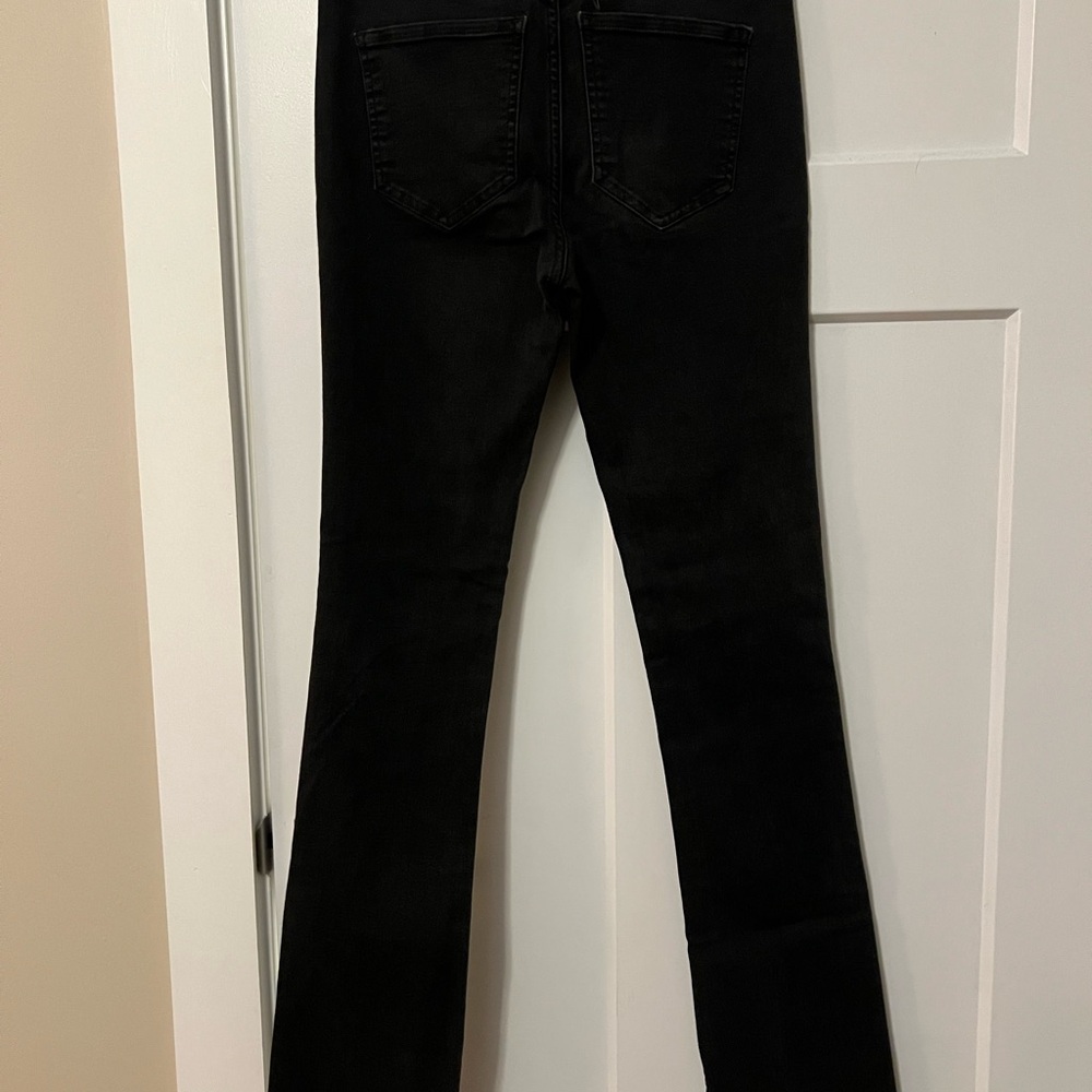 Express Washed Black Straight Leg Split Inside He… - image 5